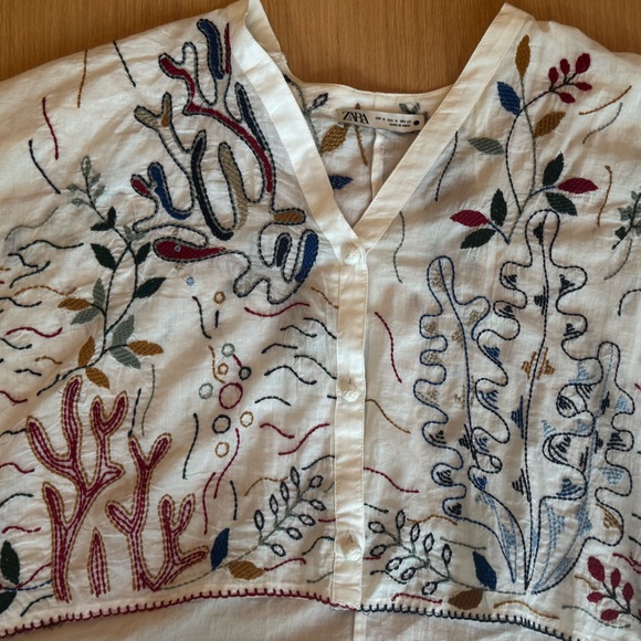 Zara White Embroidered Maxi Skirt & Top Set - Picture 8 of 8